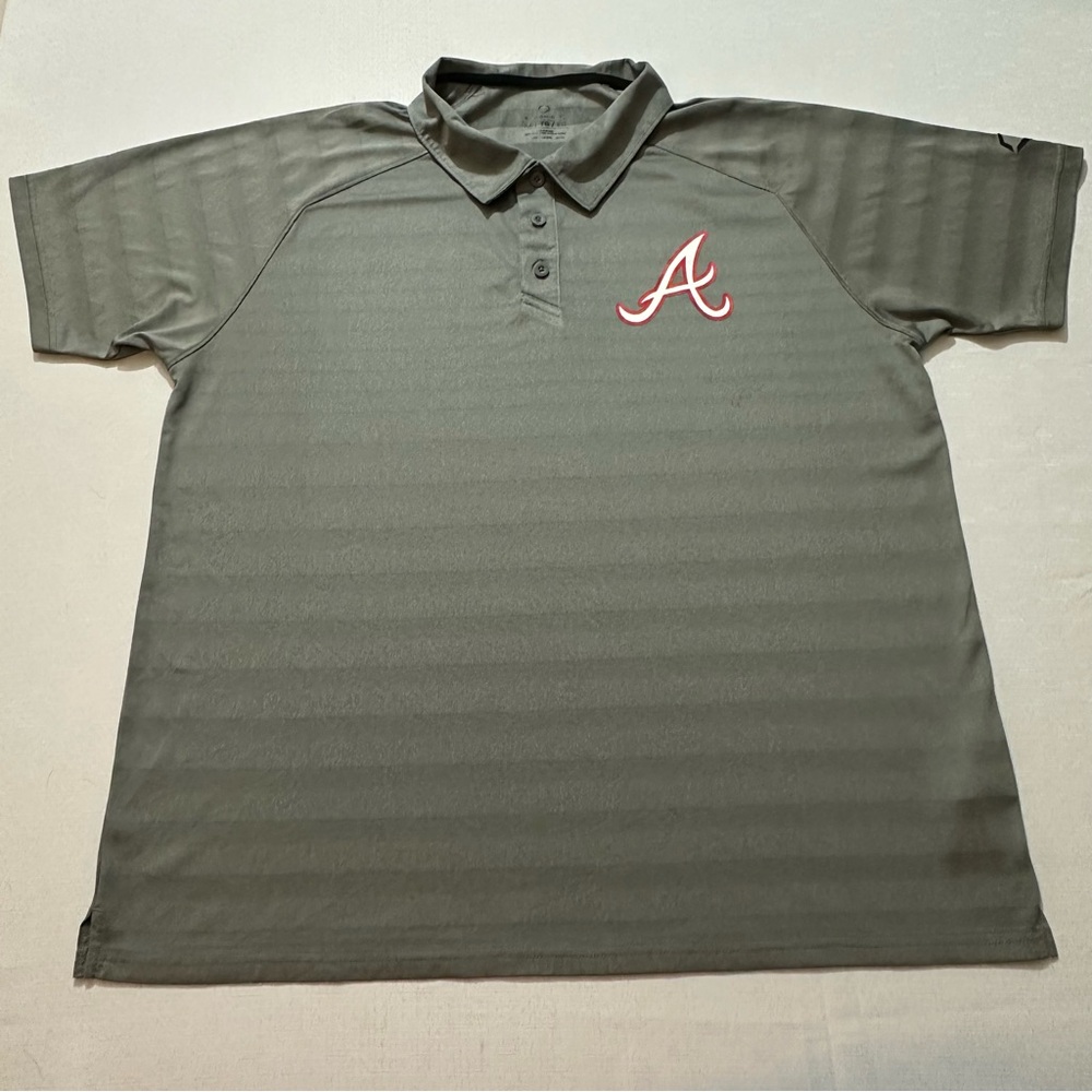 EvoShield Atlanta Braves Polo Shirt XL Gray Performance MLB Baseball Golf Mens
